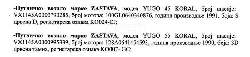 Zastava Koral - Yugo 45 i Yugo 55