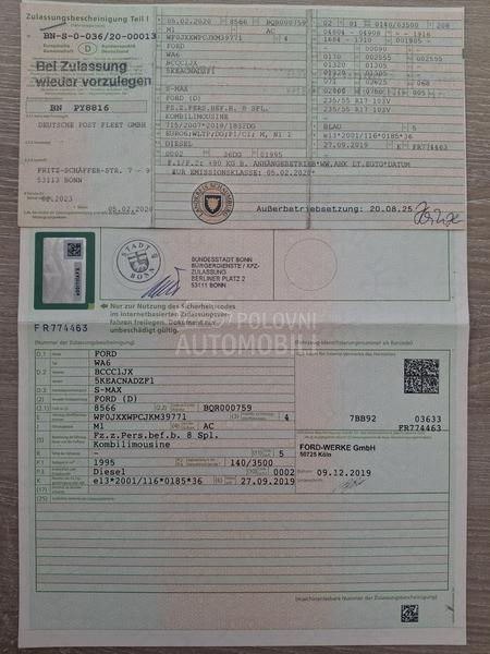 Ford S-Max 2.0 TITAN AUT 190HP