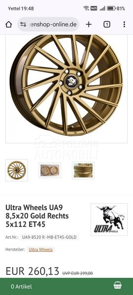 Aluminijumske felne  20" 5 x 112