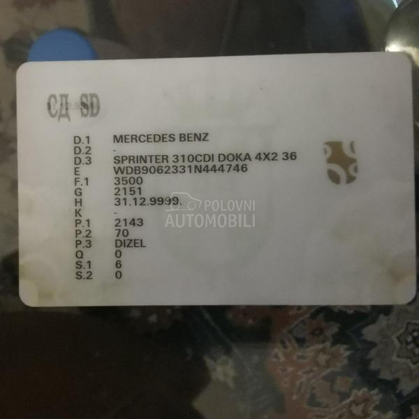 Mercedes Benz SPRINTER 310CDI putar