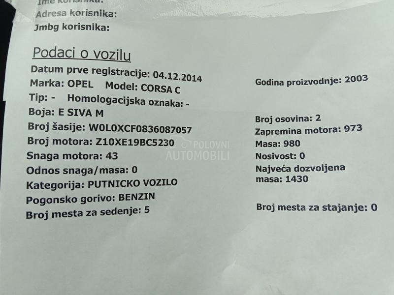 Opel Corsa C 1.0B  Kliima