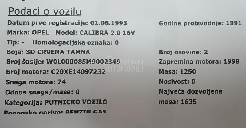 Opel Calibra 2.0. 16V