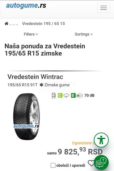 Vredestein 195/65 R15 Zimska