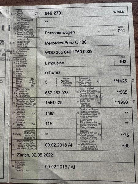 Mercedes Benz C 180 C180