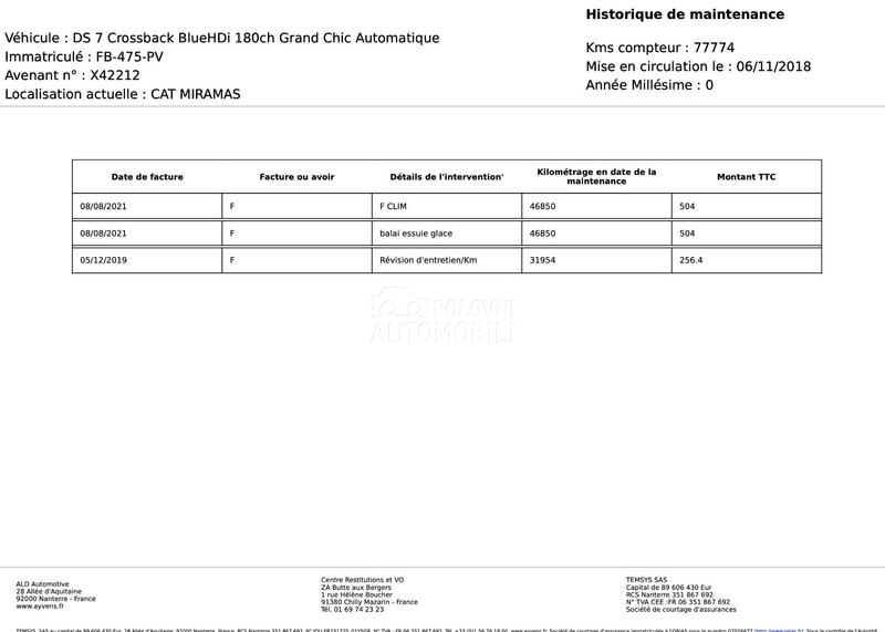 Citroen DS7 Rivoli/Pano/LED 77k