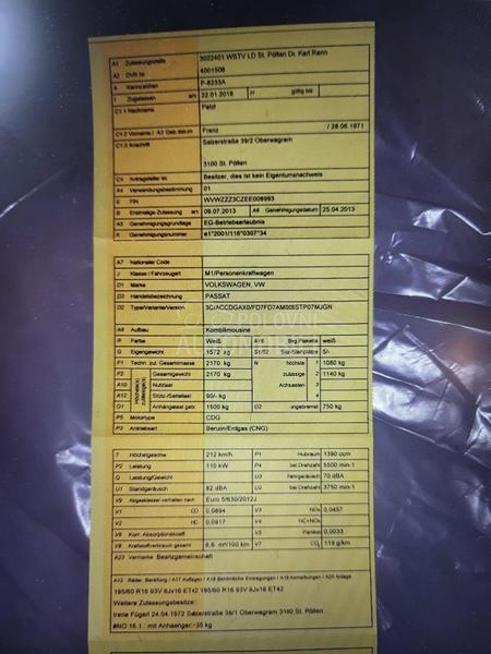 Volkswagen Passat B7 1.4 metan