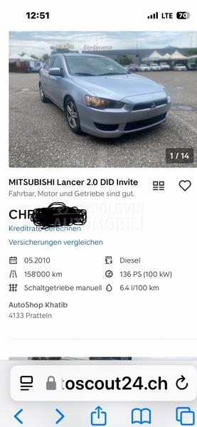 Mitsubishi Lancer 2.0 did