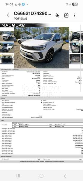 Opel Crossland X  8 mm lanac