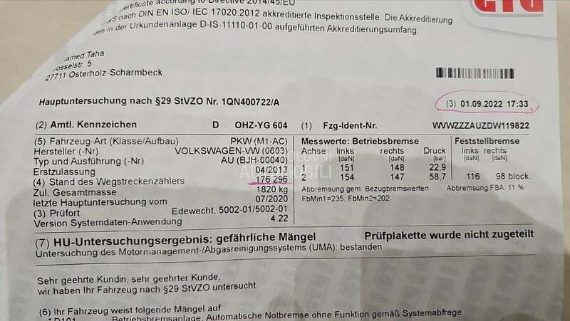 Volkswagen Golf 7 1.6 TDI NOV NOV