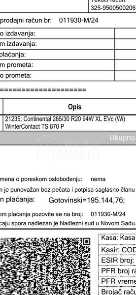 Continental 265/30 R20 Zimska