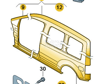 Polustranica komplet za Volkswagen Caddy od 2016. do 2020. god.