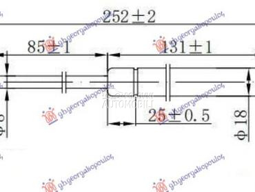 AMORTIZER GEPEK VRATA 4... za Mazda 3 od 2004. do 2008. god.