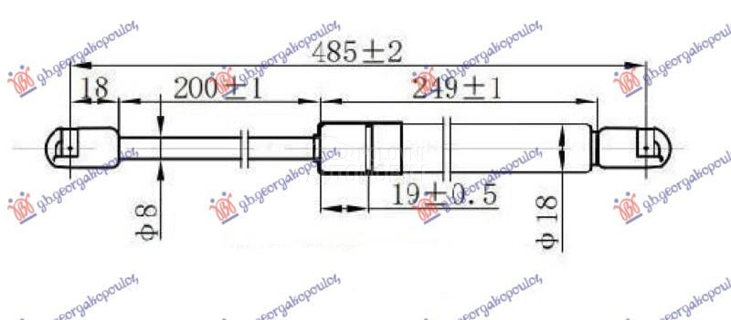 AMORTIZER GEPEK VRATA 3/5...