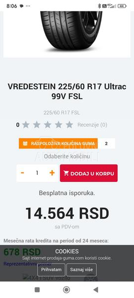 Vredestein 225/60 R17 Letnja