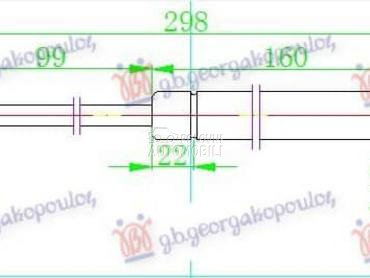 AMORTIZER HAUBE 400 njutna za Audi A1 od 2010. do 2014. god.