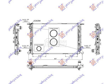 HLADNJAK MOTORA 2.7/3.0... za Audi A5 od 2011. do 2016. god.