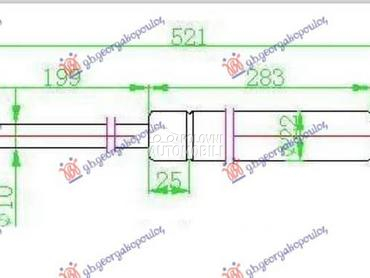 AMORTIZER GEPEK VRATA 475... za Volkswagen Tiguan od 2007. do 2011. god.