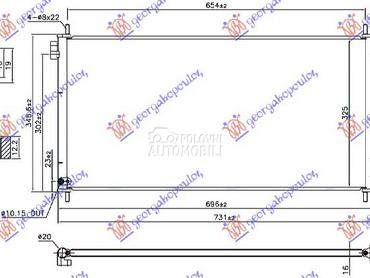 HLADNJAK KLIME 2.0 D4D DIZEL za Toyota Auris od 2012. do 2015. god.
