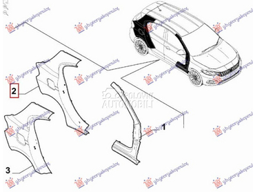ZADNJI BLATOBRAN Desno za Fiat Tipo za 2021. god.