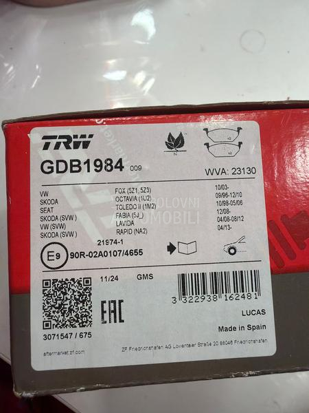 Set kočionih pločica