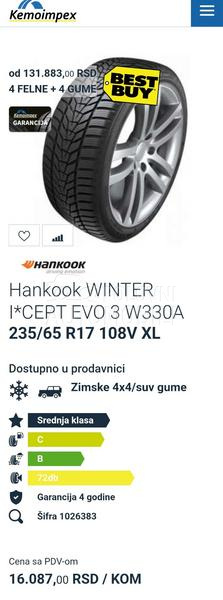 Hankook 235/65 R17 Zimska