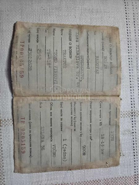 Tomo Vinković Jednoosovinski traktor