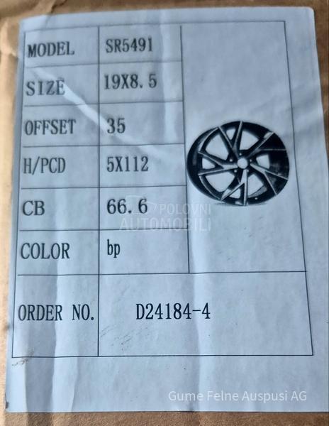 Aluminijumske felne  19" 5 x 112