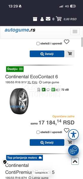Continental 195/55 R16 Letnja