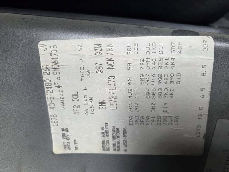 Delovi za Audi A6 2007. god.