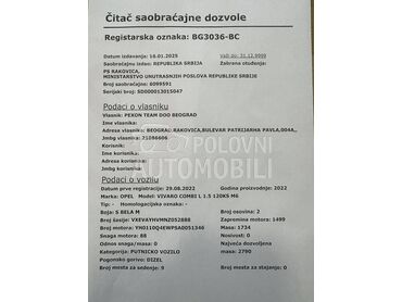 Opel Vivaro COMBI L 1.5 120KS M6