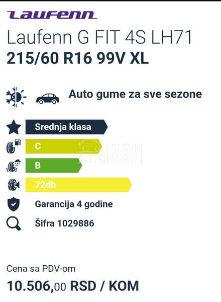 Laufenn 215/60 R16 Sve sezone