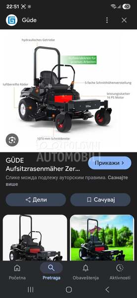 Gude  traktor kosilica