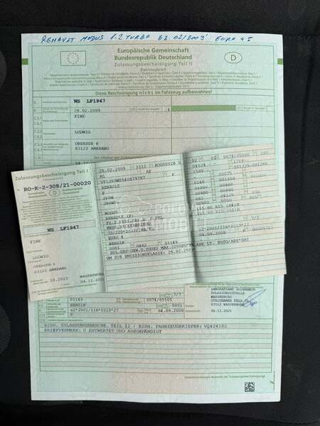 Renault Modus SA TABLICAMA