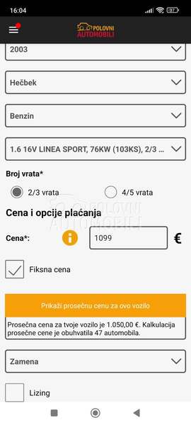 Fiat Stilo 1.6b  dugo  r e g