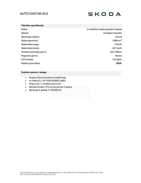 Škoda Scala Selection 1.5 TSI