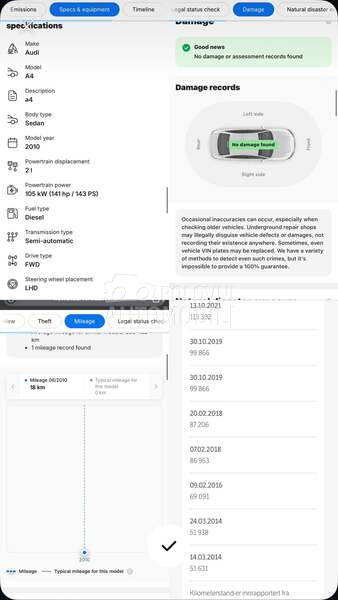 Audi A4 DIODA/ORG.KM