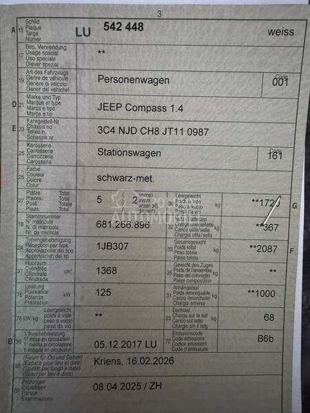 Jeep Compass 1.4 4x4 MATIK CH