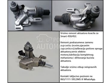 Aktuator kvacila REMONT za Smart ForFour, ForTwo, Roadster od 1998. do 2007. god.