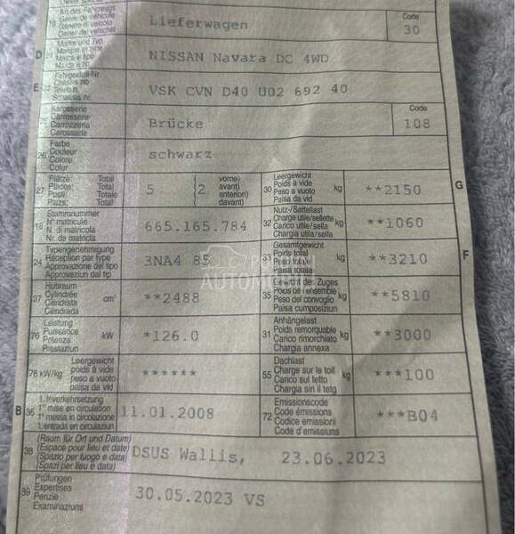 Nissan Navara dCi 2.5 Švajcarska