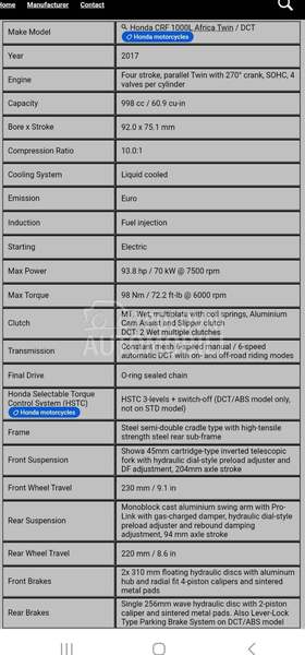 Honda Africa twin/DCT