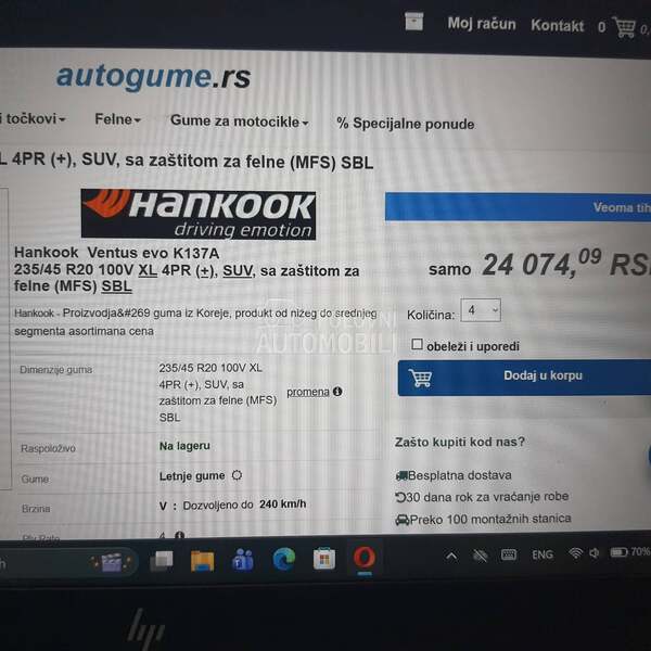 Hankook 235/45 R20 Letnja