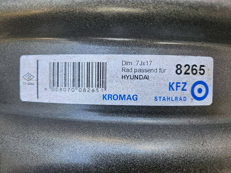 Čelične felne  17" 5 x 114.3