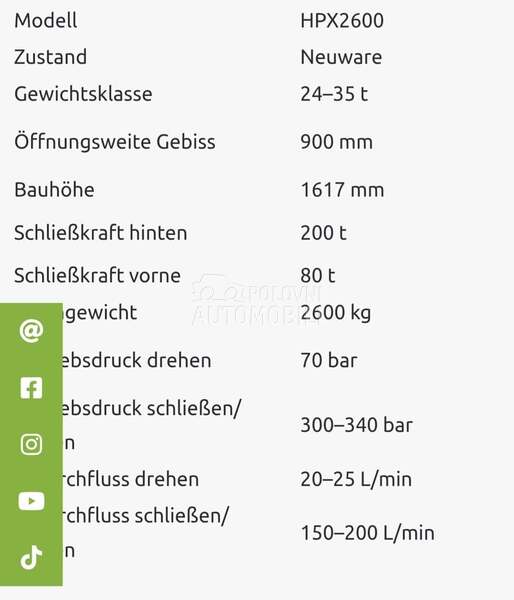 HPX2600 Makaze za rusenje