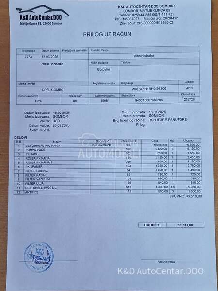 Opel Combo MAXI 1.6CDTI V.ser.v