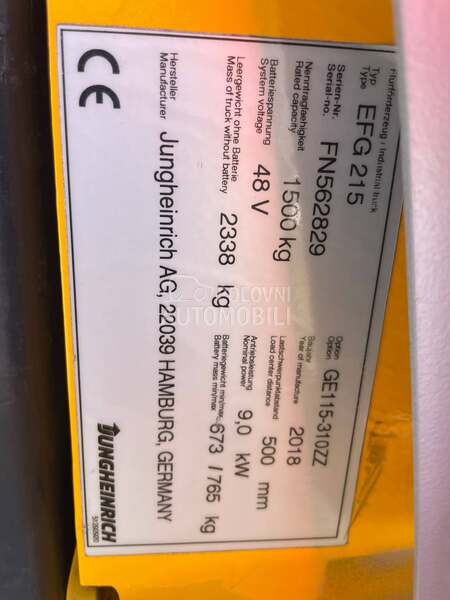 Jungheinrich 1,5 tona Duplex