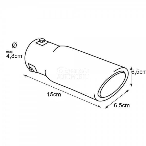 Nastavak auspuha hrom 65mm