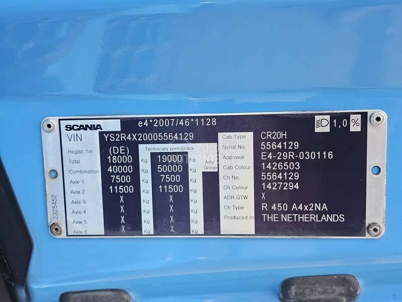 Scania R450 4 jastuka