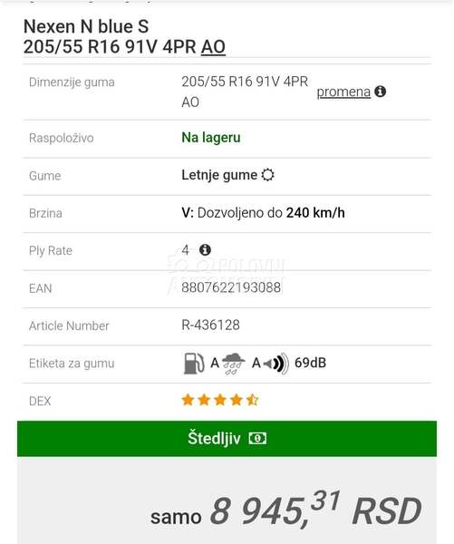 Nexen 205/55 R16 Letnja