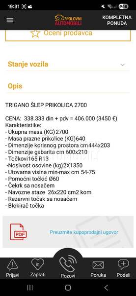 Trigano Šlep 2700