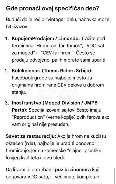 CEV far sa VDO km satom